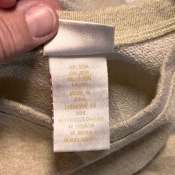 Maggie & Zoe Gold & Tan Dress with Ribbon - 12 Months Ribbon Embroidery - Picture 7 of 12